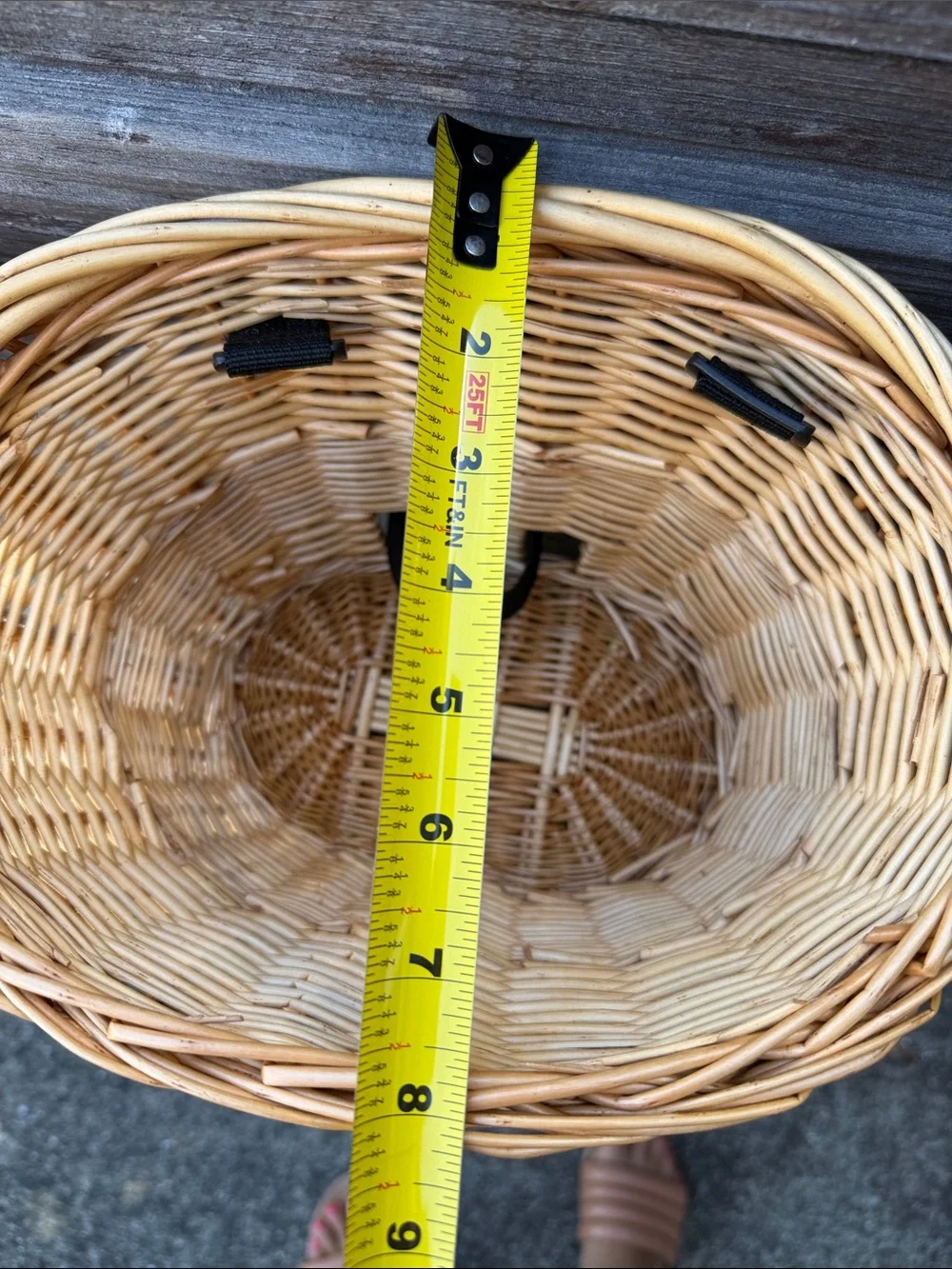 Wicker Bike Basket in Natural Rattan